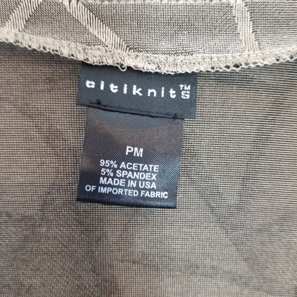Citiknits Women Cardigan Pants 2 Ps Set Sz M Petite Open Front Stretch Abstract - Picture 9 of 16